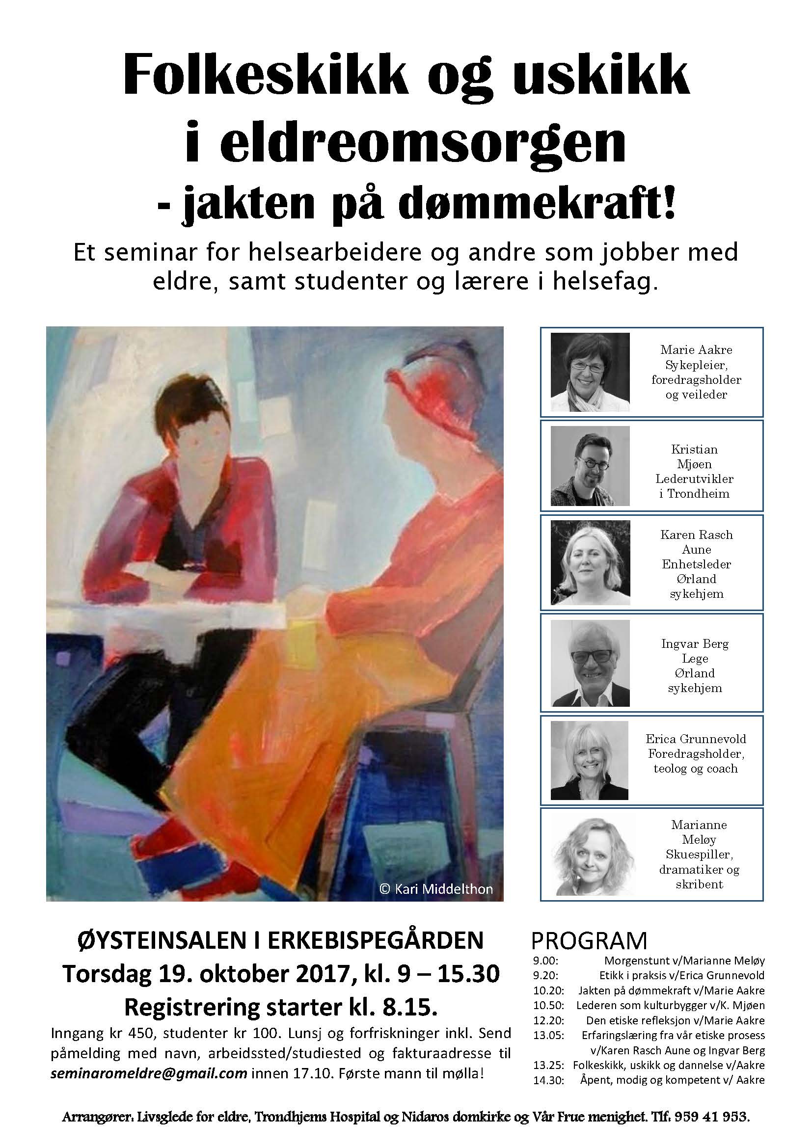 Plakat verdiseminar Erkebispegården 19.10.17
